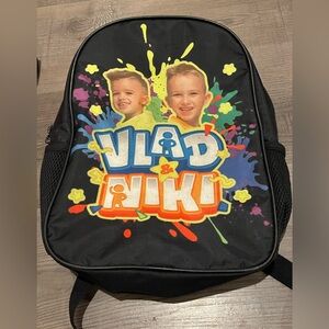 Kids Backpack - Black with Colorful Design